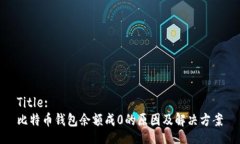Title:比特币钱包余额成0的